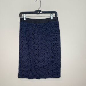 Classiques Entier Navy Black Enbroidered Skirt